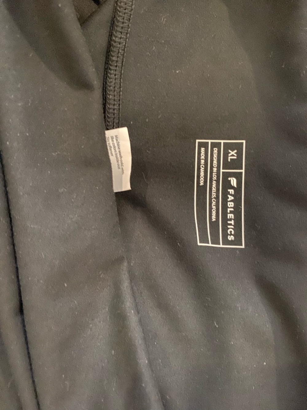 Fabletics Black Hoodie with Interior Logo - XL